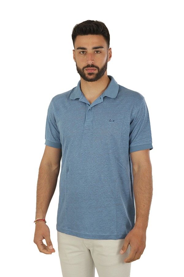 SUN68 polo shirt in Avion linen