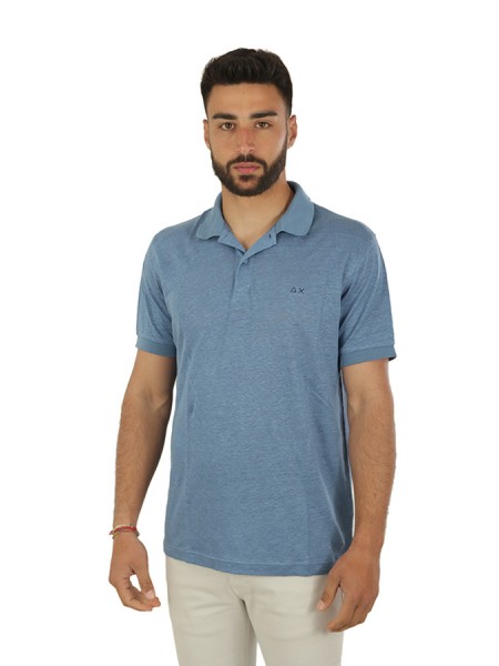 SUN68 polo shirt in Avion linen