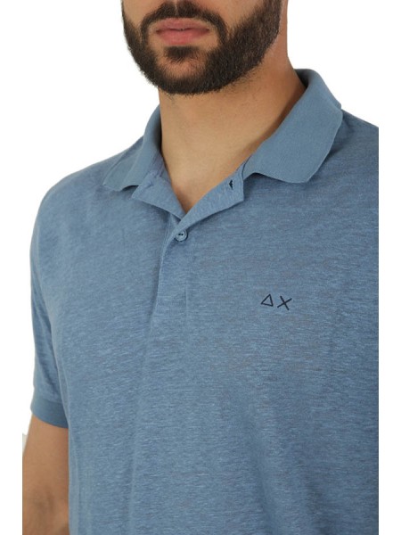 SUN68 polo shirt in Avion linen