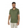 Dark green linen SUN68 polo shirt