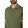 Dark green linen SUN68 polo shirt