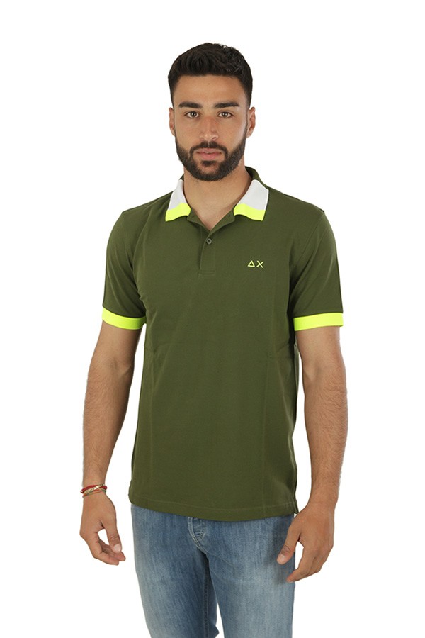 Fluo Multicolor Dark Green SUN68 Polo Shirt