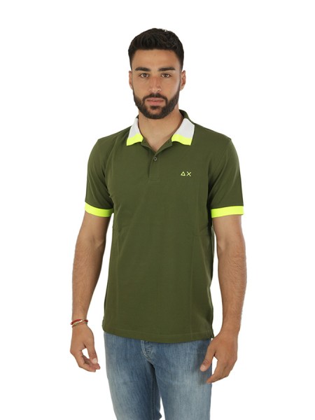 Fluo Multicolor Dark Green SUN68 Polo Shirt