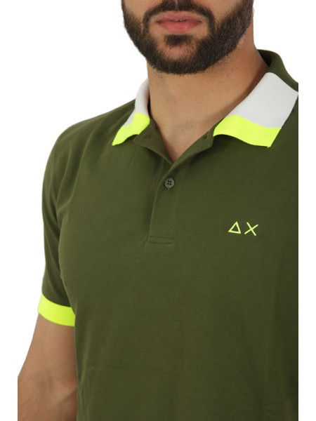 Fluo Multicolor Dark Green SUN68 Polo Shirt