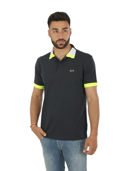 Polo SUN68 Fluo Blue Multicolor