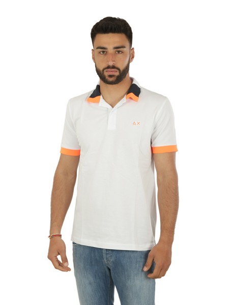 Fluo SUN68 Polo Shirt White Multicolor