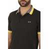 Polo SUN68 Collar Multistripes Nero