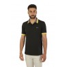 Polo SUN68 Collar Multistripes Nero