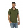 SUN68 Under Collar Print Polo Green