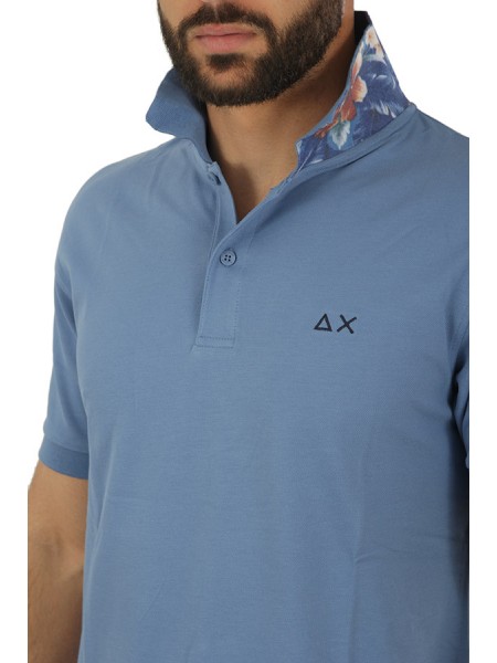 Polo SUN68 Under Collar Print Avion