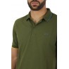 Polo SUN68 Small Stripes on Collar Verde Scuro