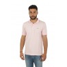 Polo SUN68 Small Stripes on Collar Rosa