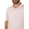 Polo SUN68 Small Stripes on Collar Rosa