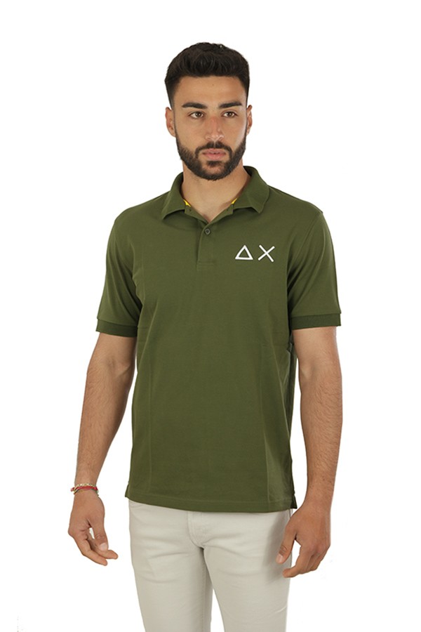 SUN68 Big Logo Polo Dark Green