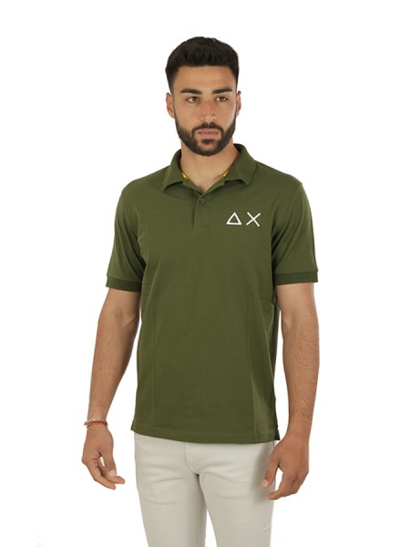 SUN68 Big Logo Polo Dark Green