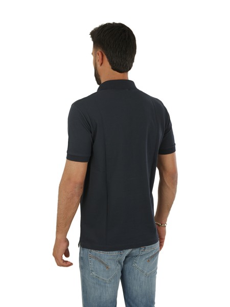 Solid Regular SUN68 Polo Shirt Navy Blue