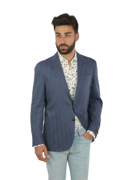 Sartitude jacket in light blue linen blend