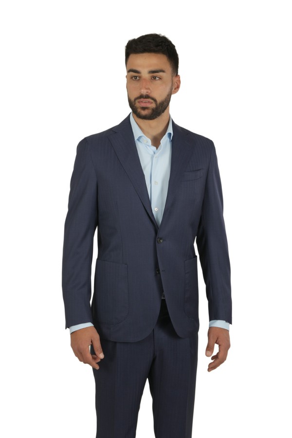 Solaro Blue Pinstripe Suit