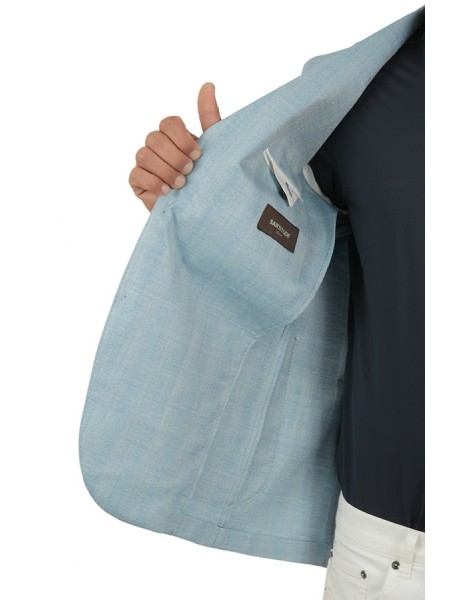 Light Blue Pinstripe SARTITUDE Jacket