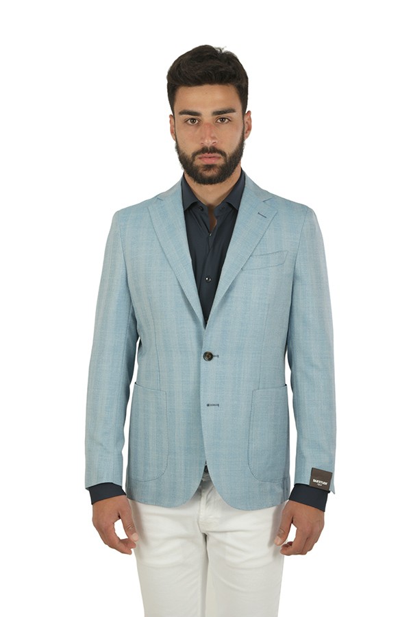 Light Blue Pinstripe SARTITUDE Jacket