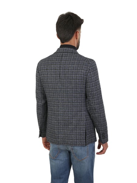 Single-breasted jacket TAGLIATORE checked blue/grey/light blue