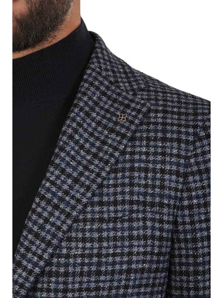 Single-breasted jacket TAGLIATORE checked blue/grey/light blue