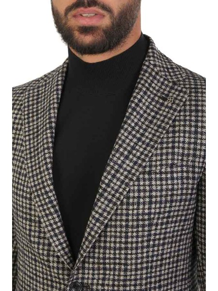 Brown/Blue Single-Breasted TAGLIATORE Jacket