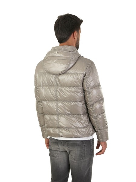 Light grey ultralight nylon HERNO down jacket