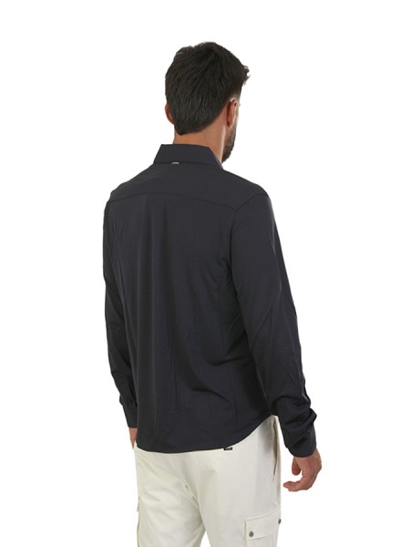 Herno Resort shirt in blue soft wool jersey