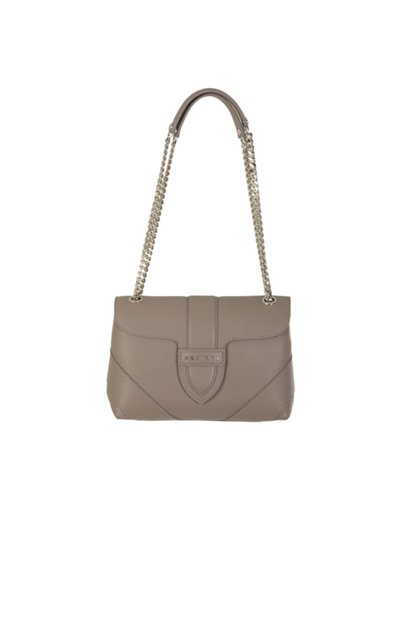 Borsa Orciani a spalla Alma Sense in pelle Taupe