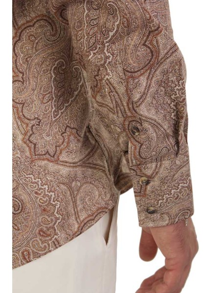 Brunello Cucinelli shirt in brown paisley tela