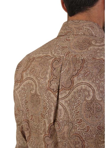 Brunello Cucinelli shirt in brown paisley tela