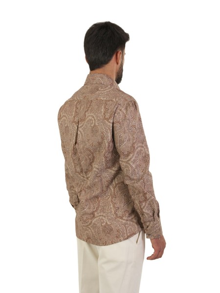 Brunello Cucinelli shirt in brown paisley tela