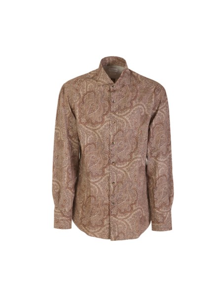 Brunello Cucinelli shirt in brown paisley tela