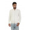 Cardigan Brunello Cucinelli mezza coste inglese Bianco