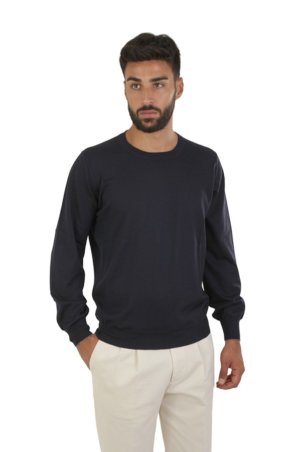 Navy Blue Crewneck BRUNELLO CUCINELLI Sweater