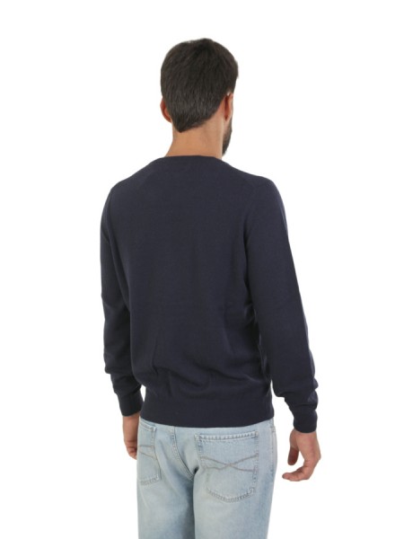 Navy Blue Cashmere Crewneck BRUNELLO CUCINELLI Sweater