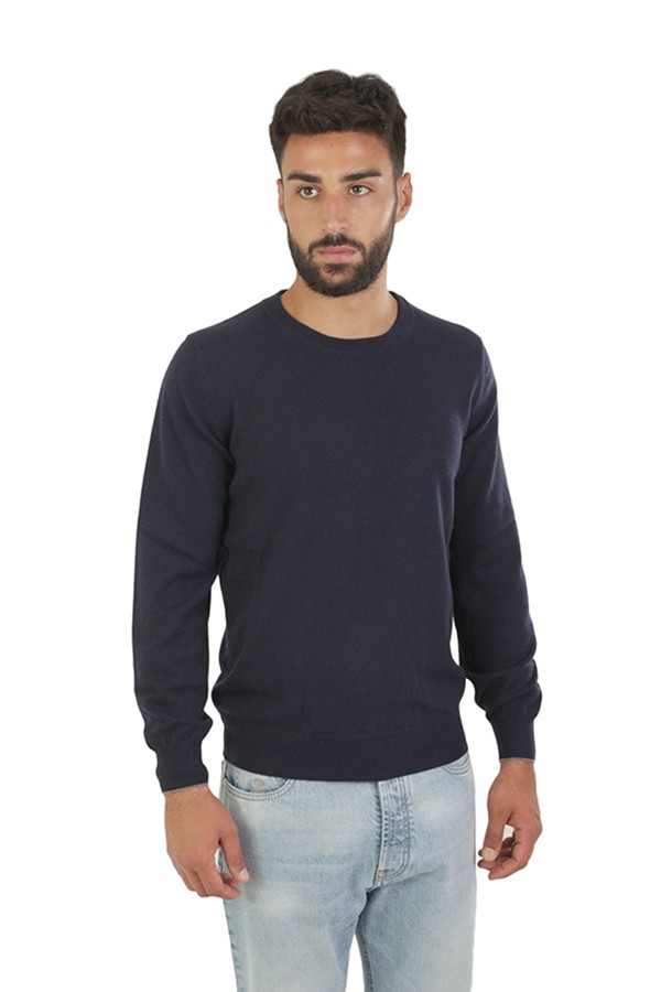 Maglia Brunello Cucinelli Girocollo in Cashmere Blu Navy