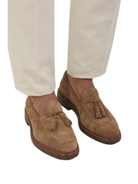 Brunello Cucinelli suede moccasin with tassels