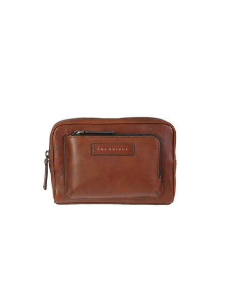 The Bridge clutch bag in brown leather