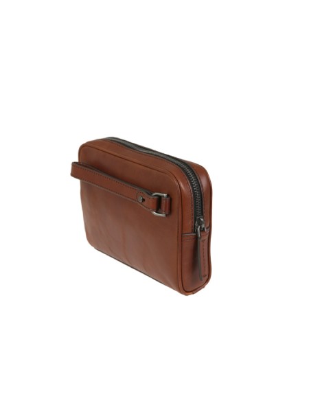 The Bridge clutch bag in brown leather