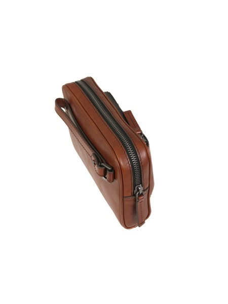 The Bridge clutch bag in brown leather