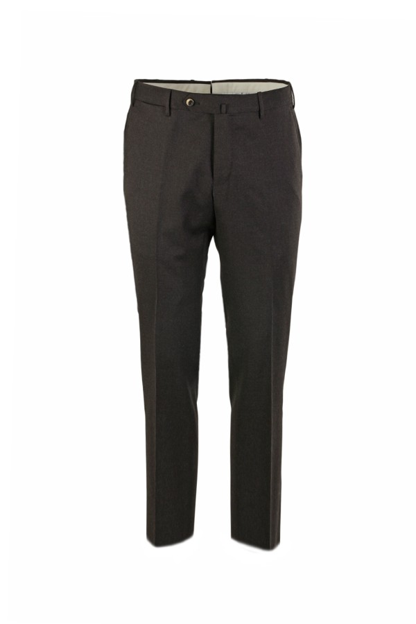 Dark Brown Flannel Techno PT trousers