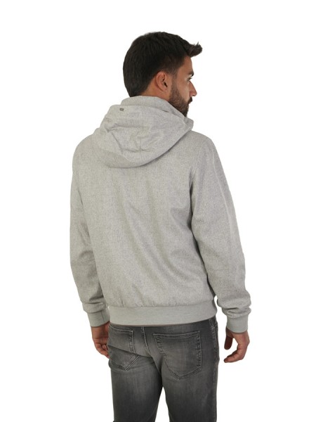 Herno Resort Bomber Jacket in Light Grey Cashmere and Silk