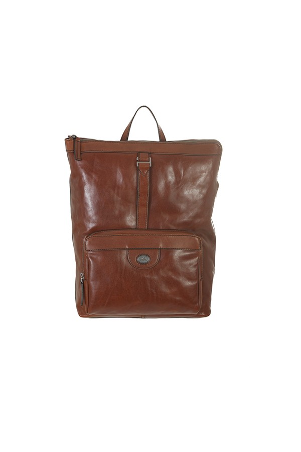 The Bridge Fabio Brown Leather Backpack