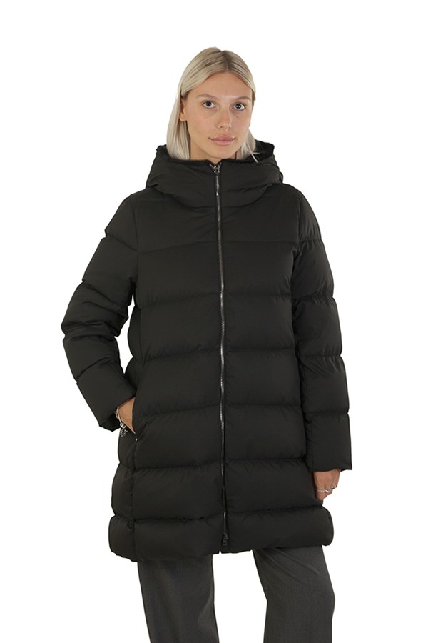 Herno A-Shape Down Jacket In Arendelle and New Lady Faux Fur Black