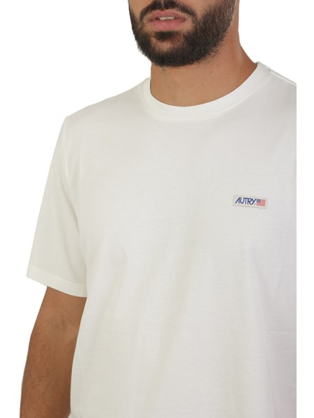 Autry T-shirt in Cotton Label White