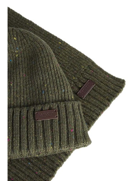 Set BARBOUR Cap and Scarf Olive