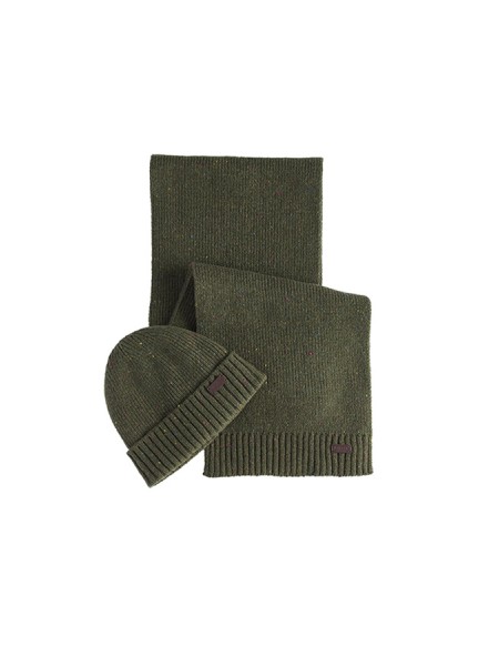 Set BARBOUR Cap and Scarf Olive