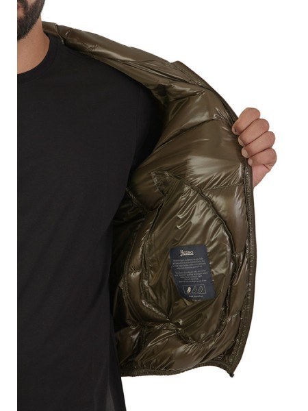 Military green ultralight nylon HERNO bomber jacket